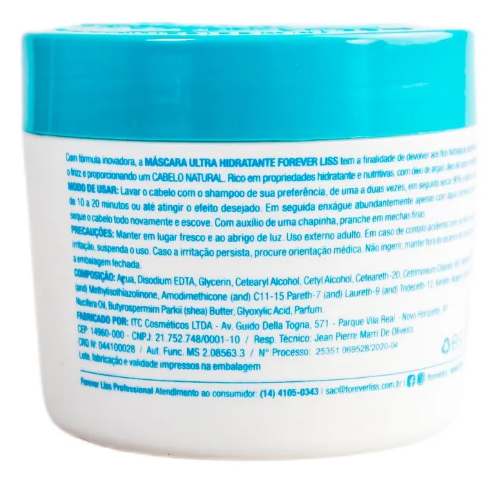 Ultra Moisturizing Mask Organic Deep Hair Mask 250g - Forever Liss
