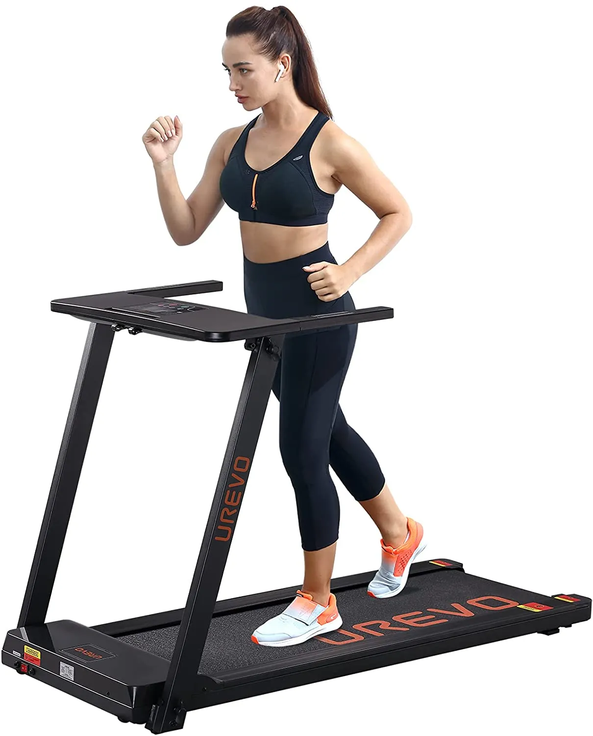 UREVO Foldable Treadmills for Home,Under Desk Electric Treadmill Workout Running Machine,2.5HP Portable Compact Treadmill with 12 Pre Set Programs and 16.5 Inch Wide TreadBelt