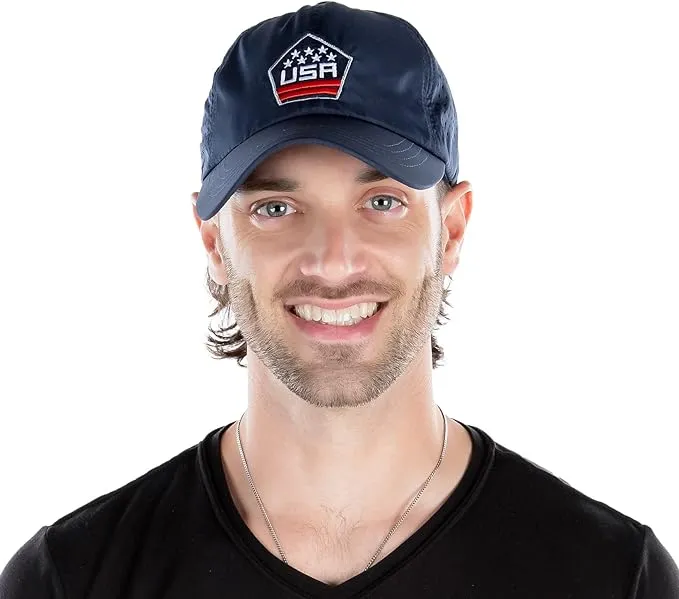 USA Shield Laser Cut Running Cap by Funky Junque