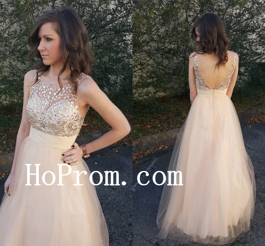 V-Backless Prom Dresses,Long Prom Dress,Chiffon Evening Dress