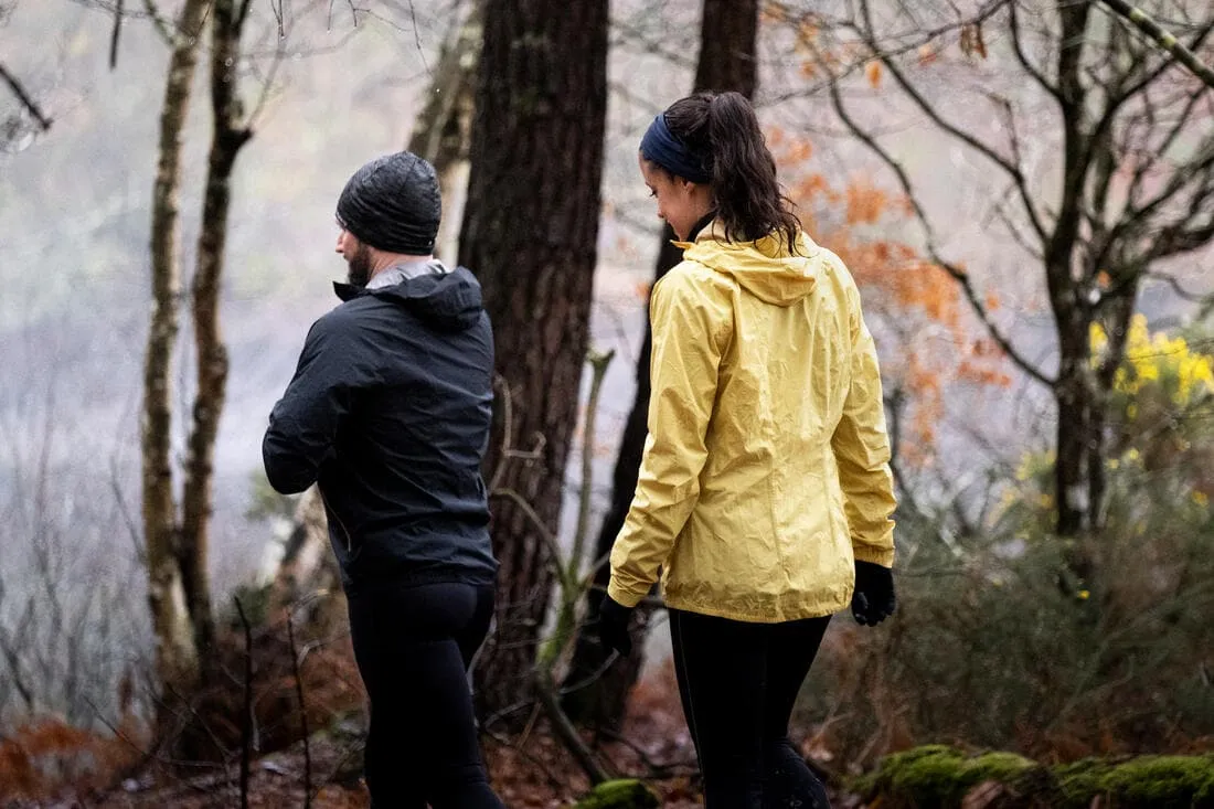 Veste imperméable de running & trail running Femme - KIPRUN Run 500 Rain Jaune