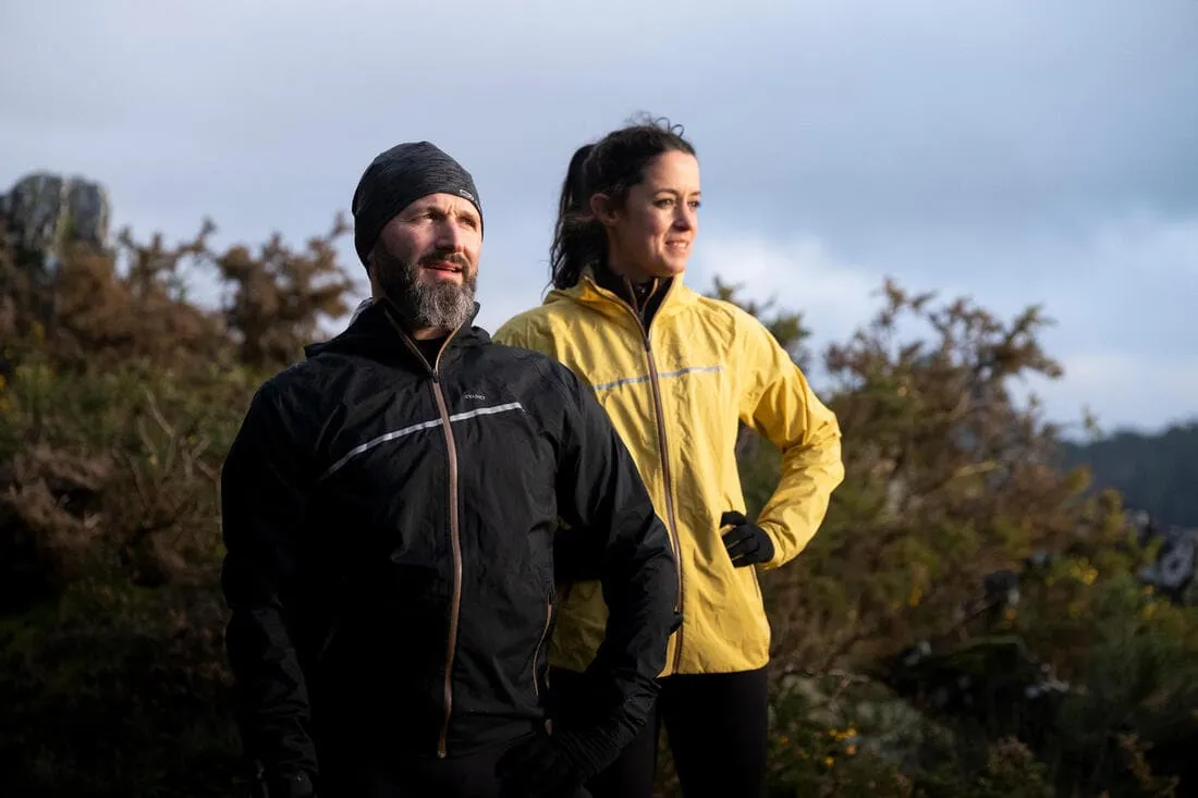 Veste imperméable de running & trail running Femme - KIPRUN Run 500 Rain Jaune