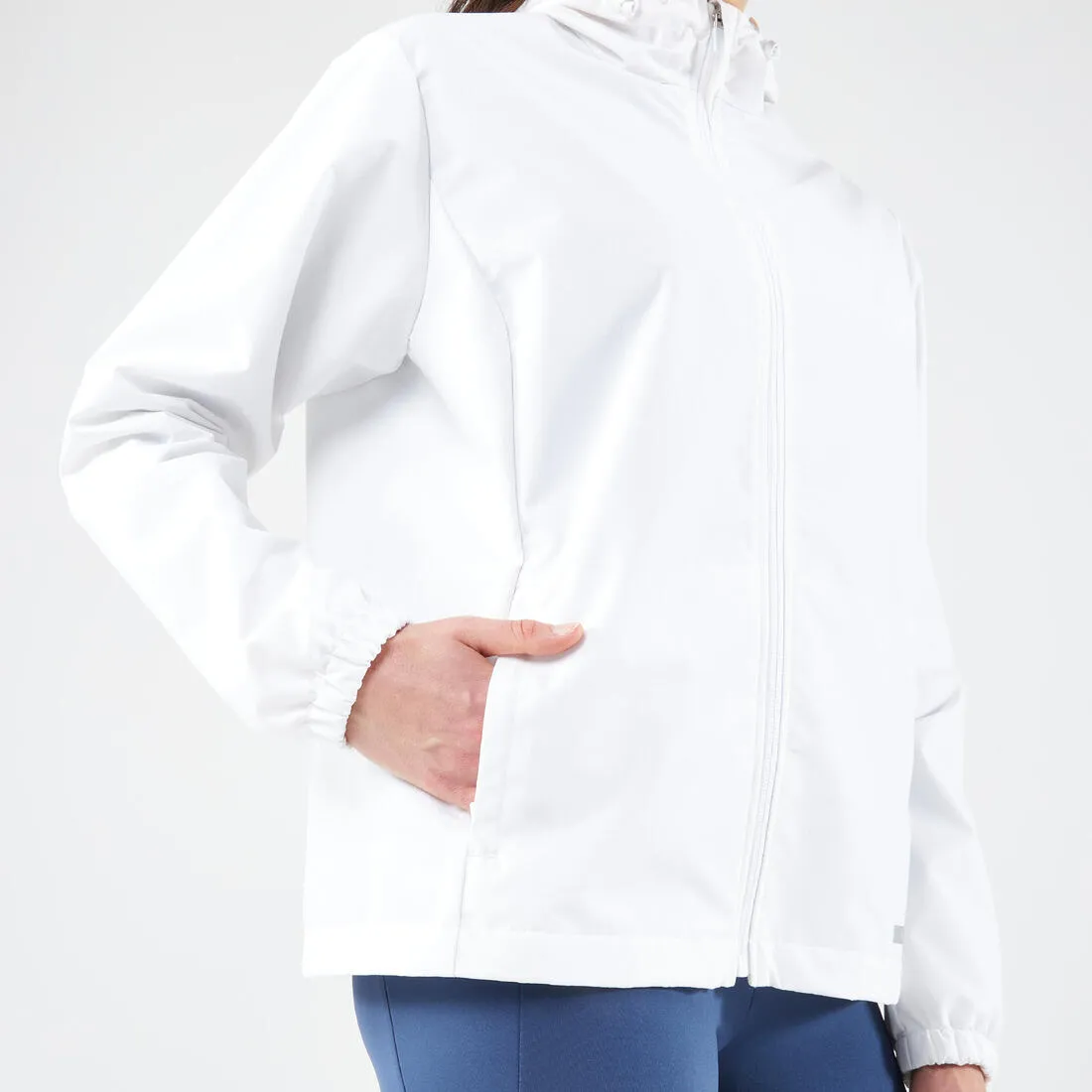 Veste imperméable de running Femme - KIPRUN Run 100 Rain Blanche