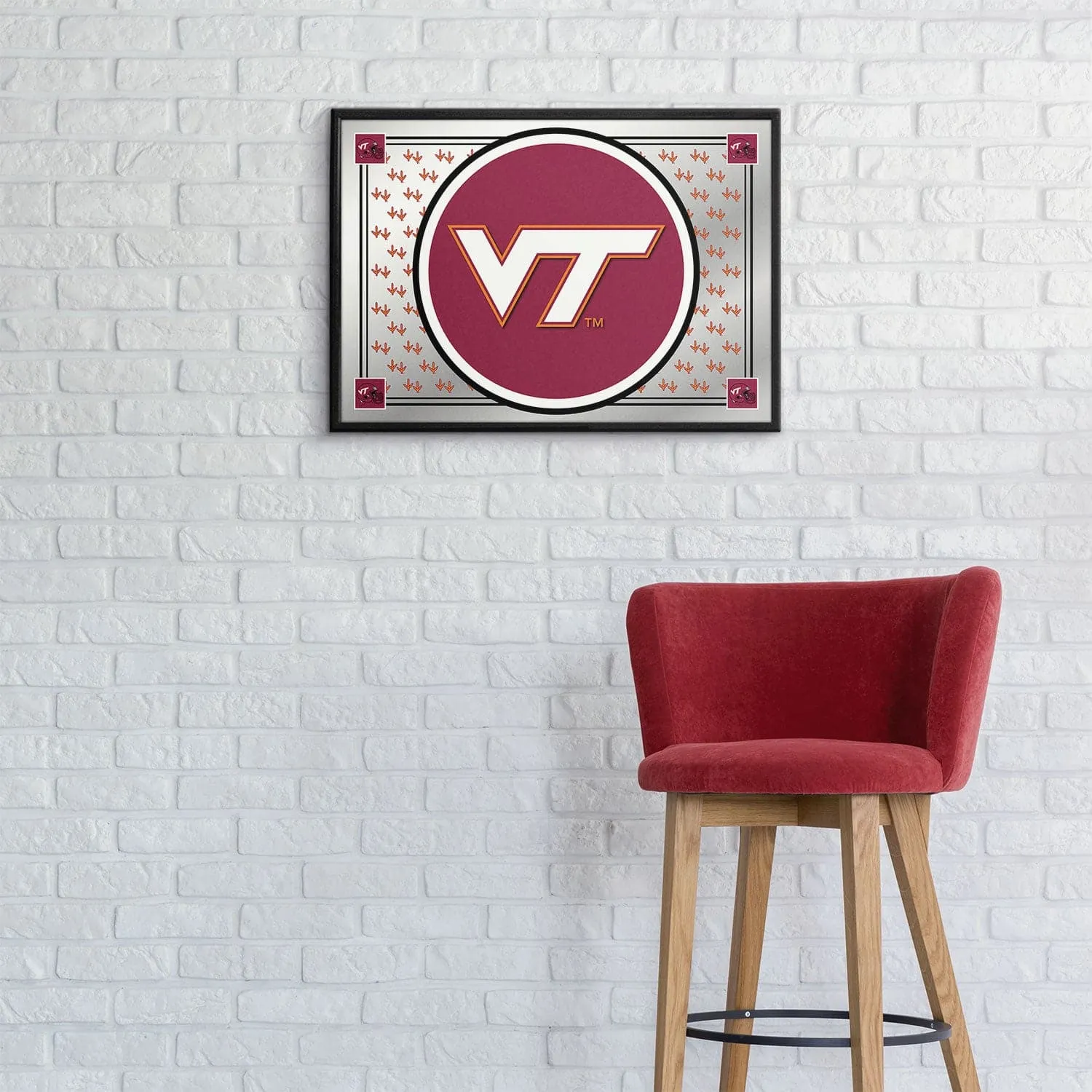 Virginia Tech Hokies: Team Spirit - Framed Mirrored Wall Sign