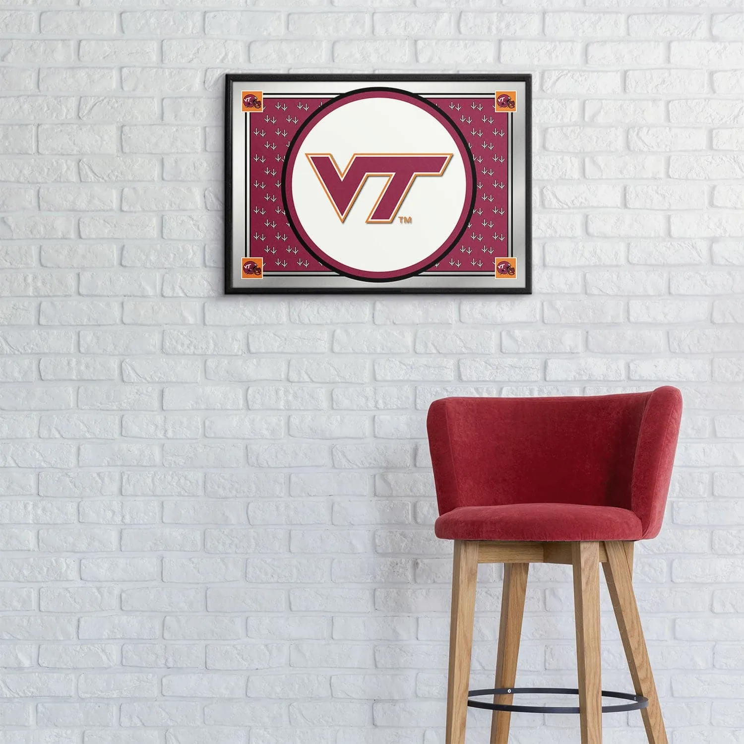 Virginia Tech Hokies: Team Spirit - Framed Mirrored Wall Sign