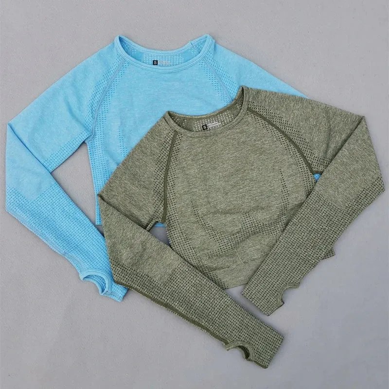 Vital Seamless Long Sleeve Yoga Crop Top for Women