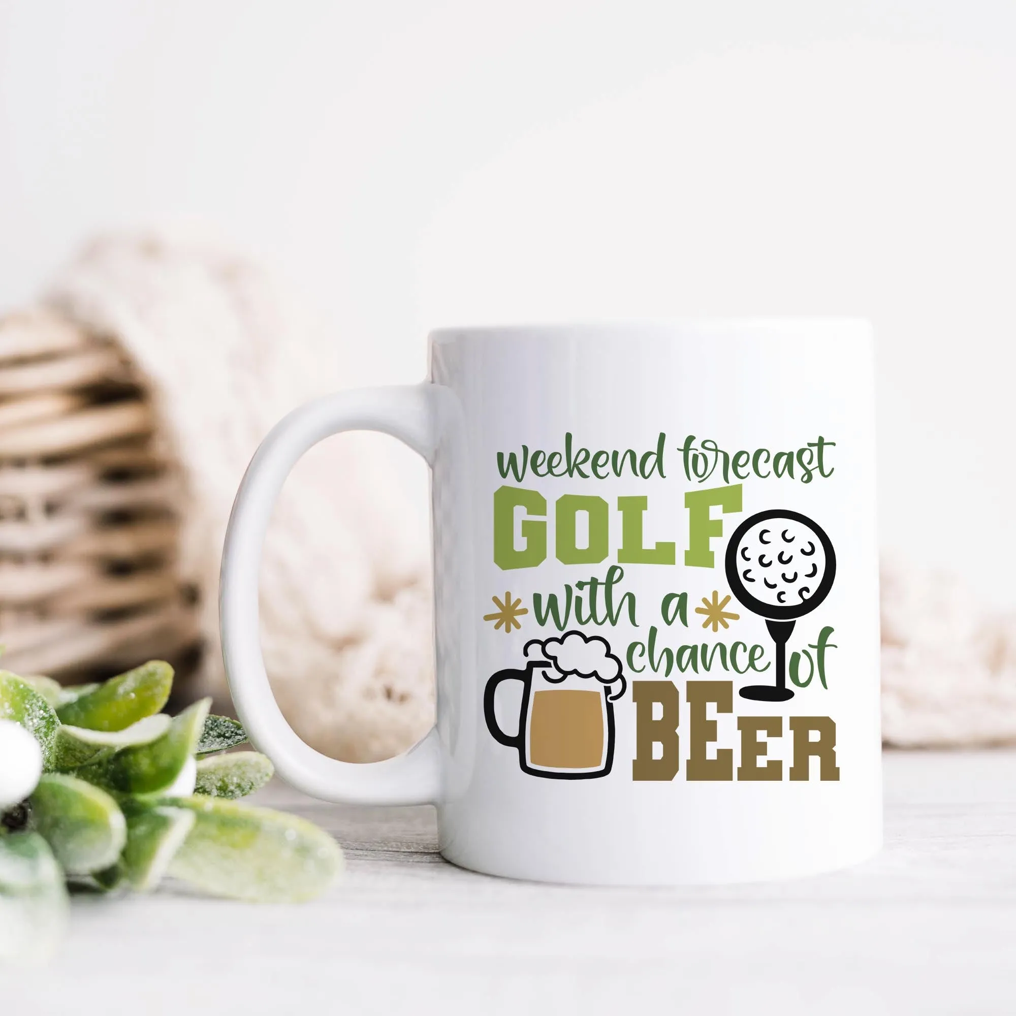 Weekend Forecast Golf With A Chance Of Beer Ceramic Mug