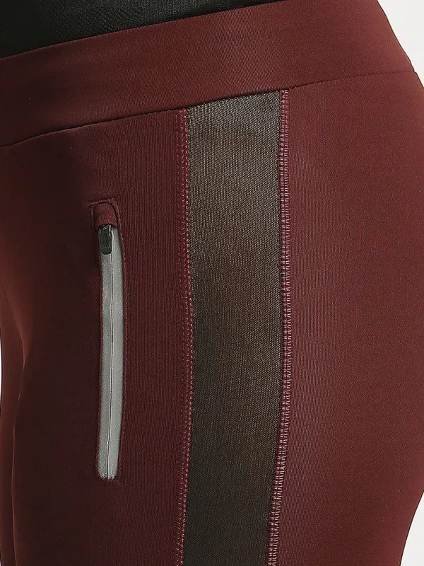 Women Wine Solid Tights - RAD INTENSE TRACK-WN