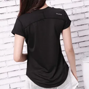 Women's Quick-Drying Round Neck Short-Sleeved Sports T-Shirt - Fitness Yoga Running Clothes