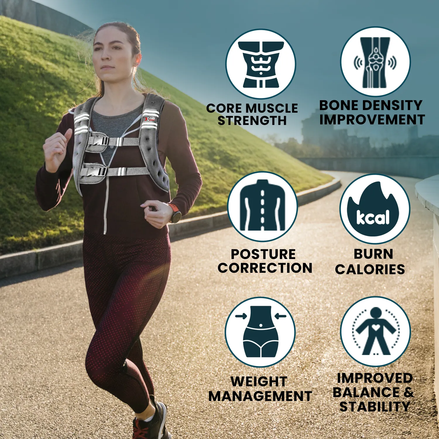 Xn8 Adjustable Weighted Vest 3.5 to 10kg