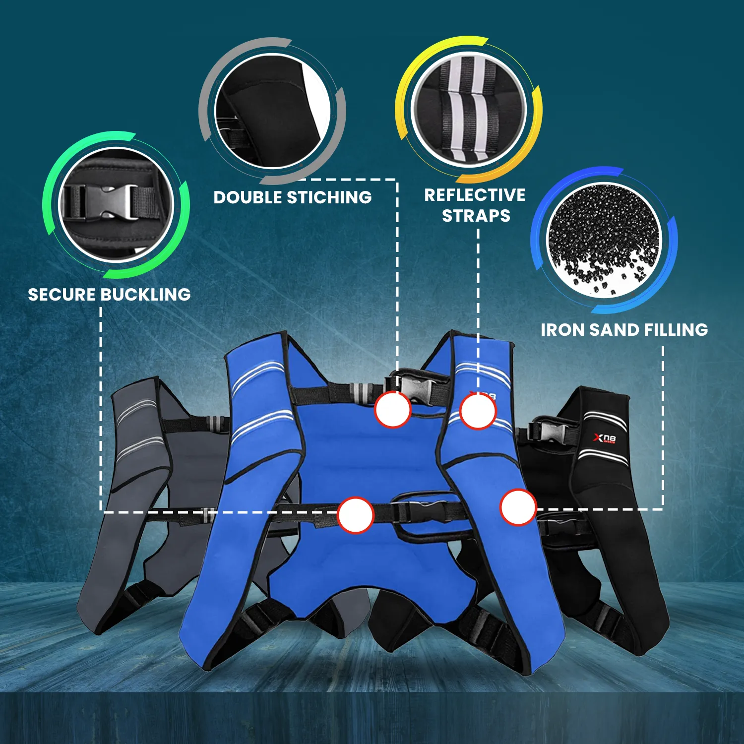 Xn8 Adjustable Weighted Vest 3.5 to 10kg