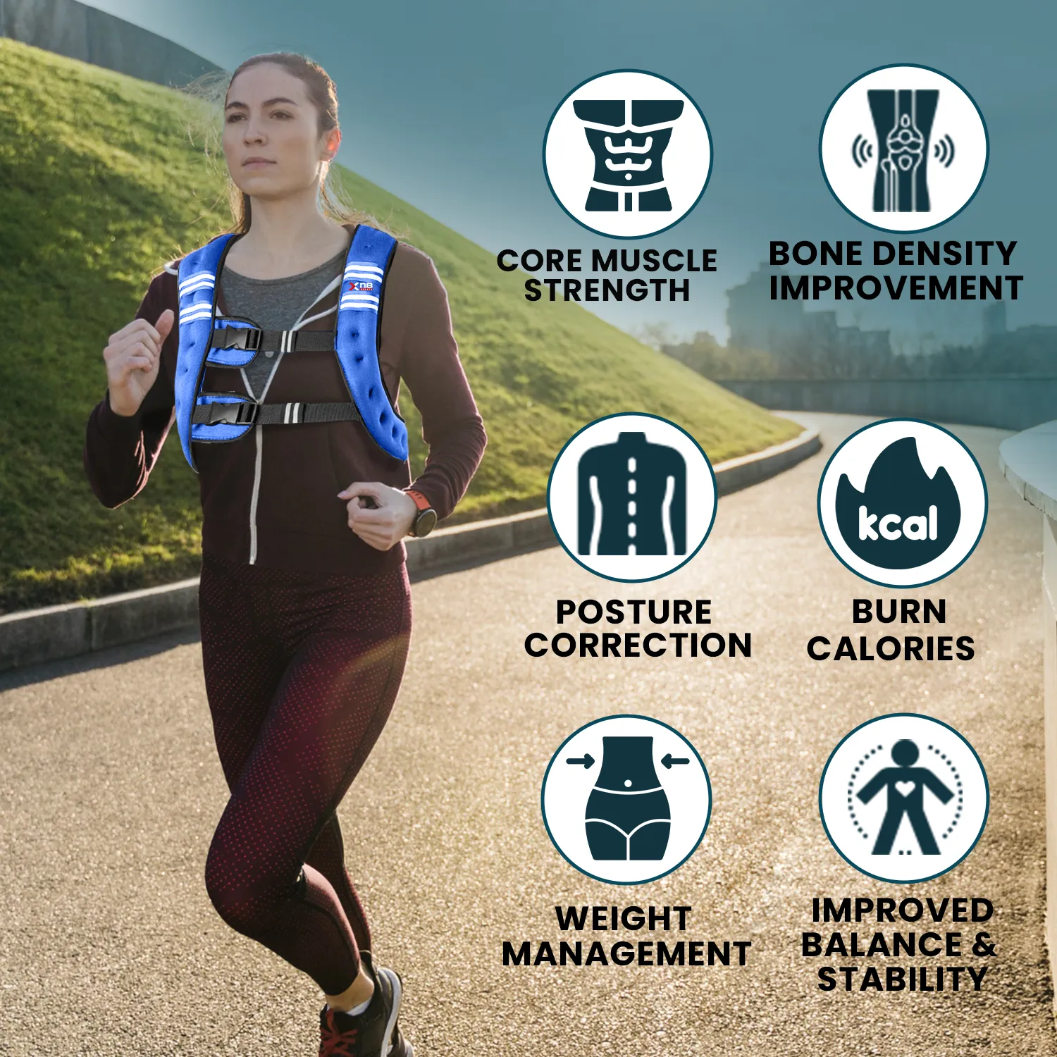 Xn8 Adjustable Weighted Vest 3.5 to 10kg