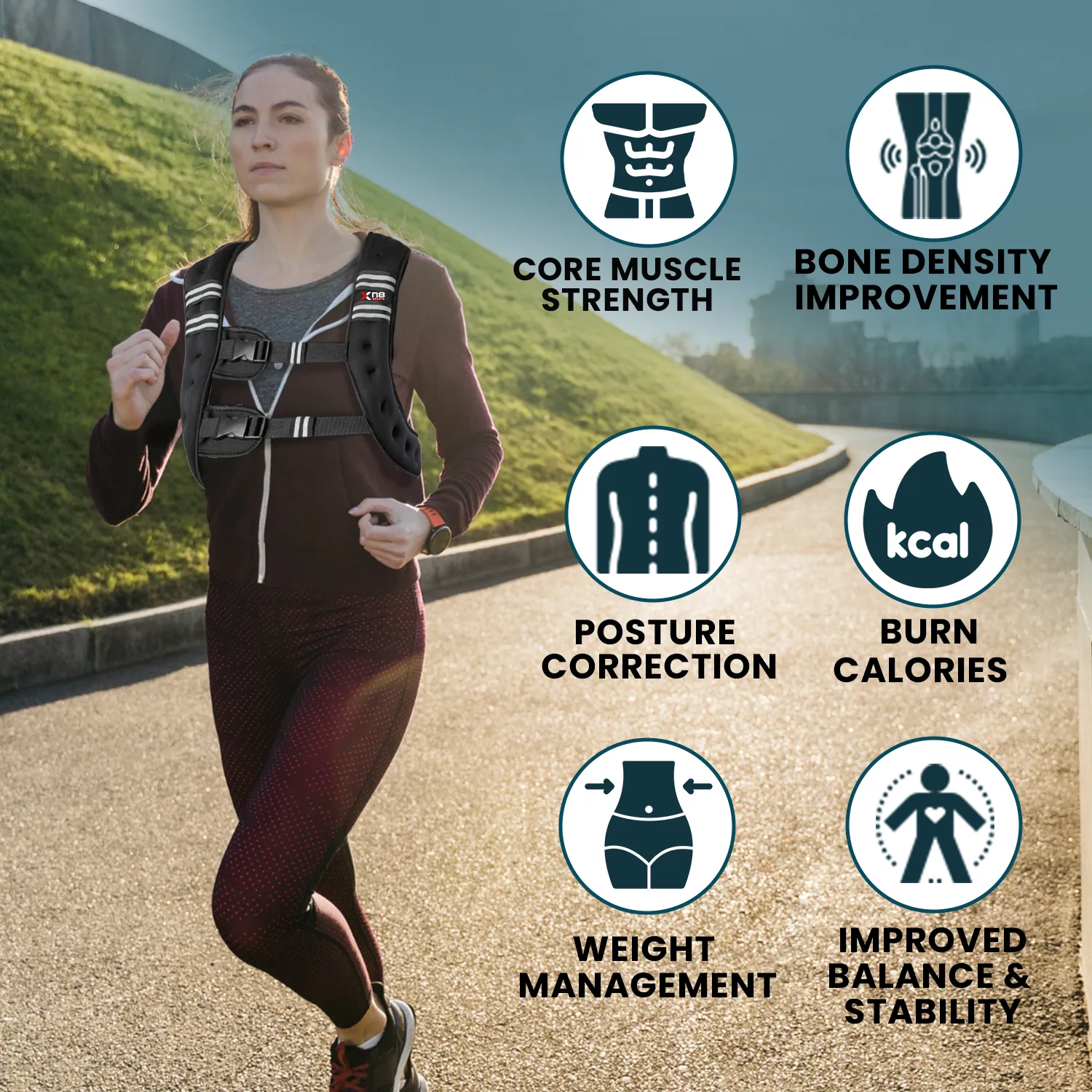 Xn8 Adjustable Weighted Vest 3.5 to 10kg