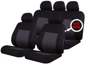 XtremeAuto® 9 PCE Sports Ealing Grey / Black Full Set of Seat Covers