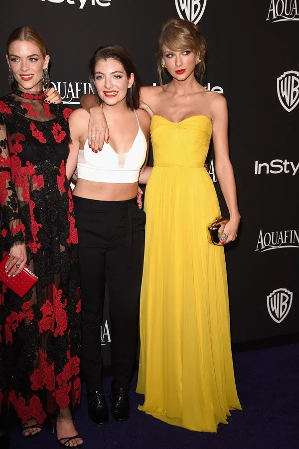 Yellow Taylor Swift Strapless Prom Red Carpet Evening Dress Golden Globes