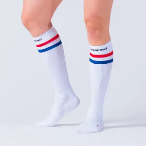 ZEROPOINT Compression Socks White 2 Stripes womens